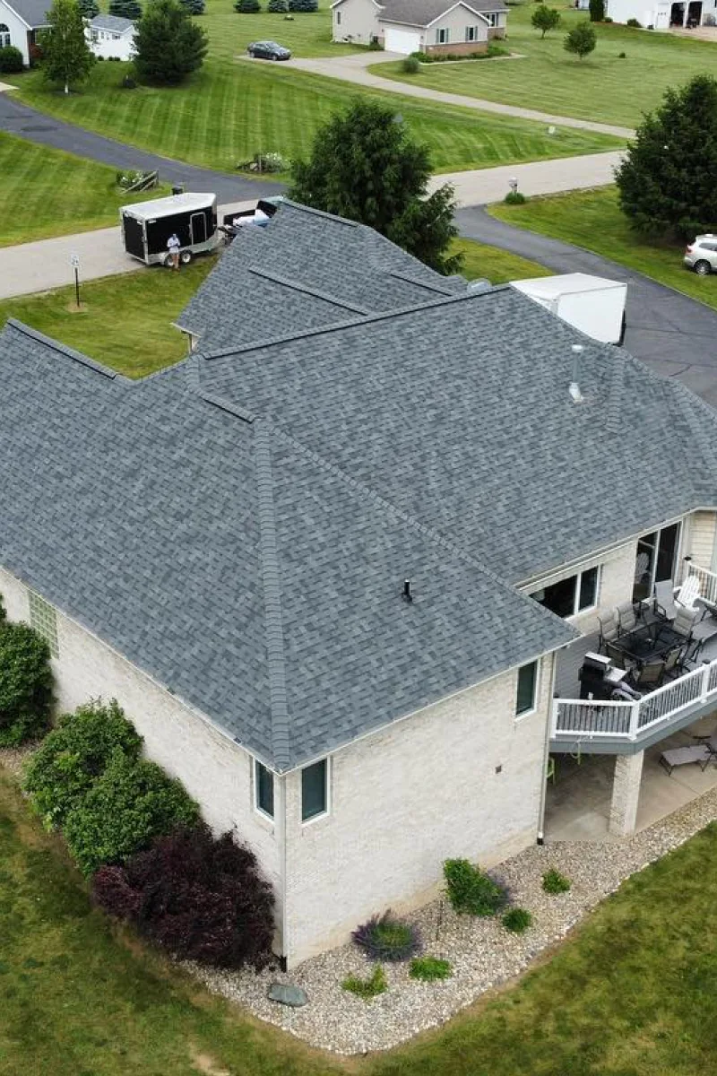 shingle roof installed in a house